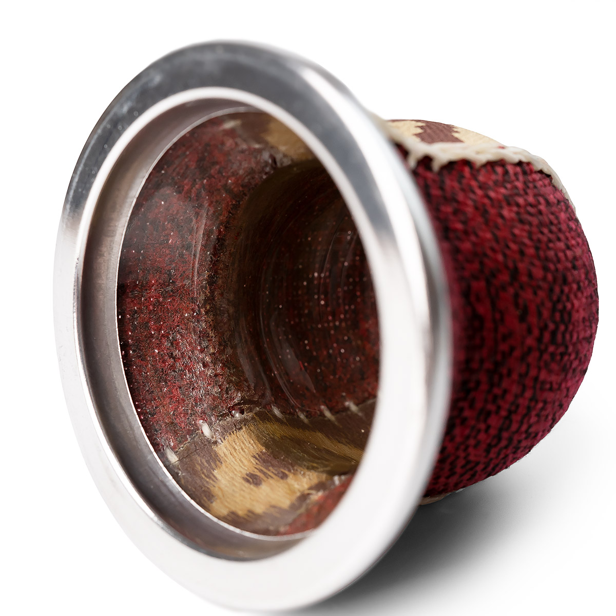 Стеклянный сосуд в свитере - красный, 160 мл.