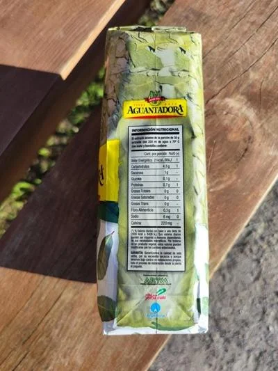 Aguantadora Terere - упаковка, боковая часть, таблица с составом