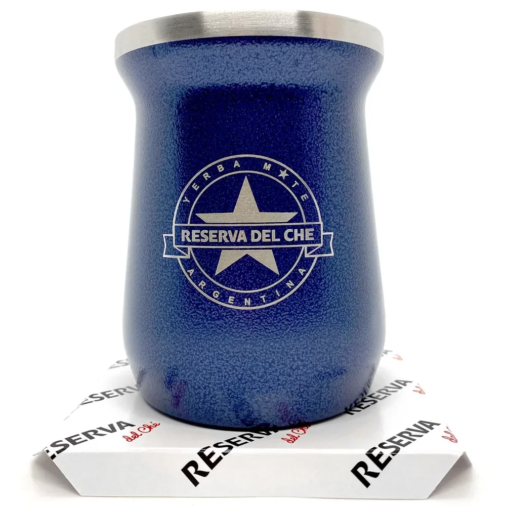 Сосуд для мате металлический тип STANLEY (синий)