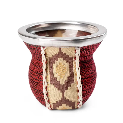 Стеклянный сосуд в свитере - красный, 160 мл.