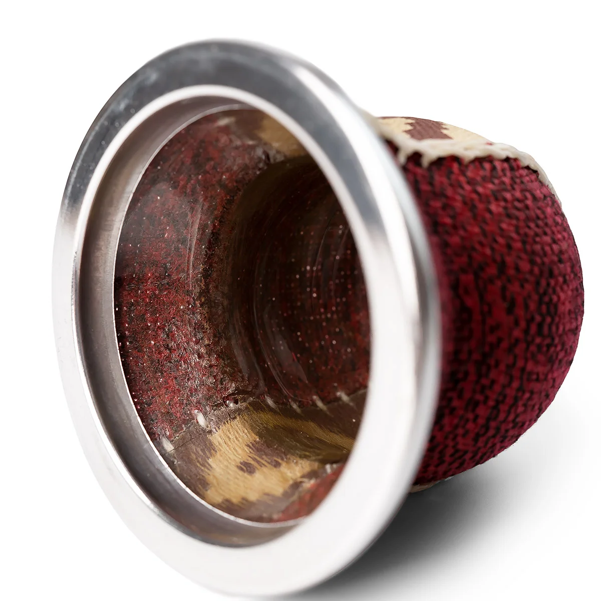 Стеклянный сосуд в свитере - красный, 160 мл.