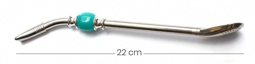 Бомбилья разборная 22 см с щеточкой для чистки, металл (ложечка)